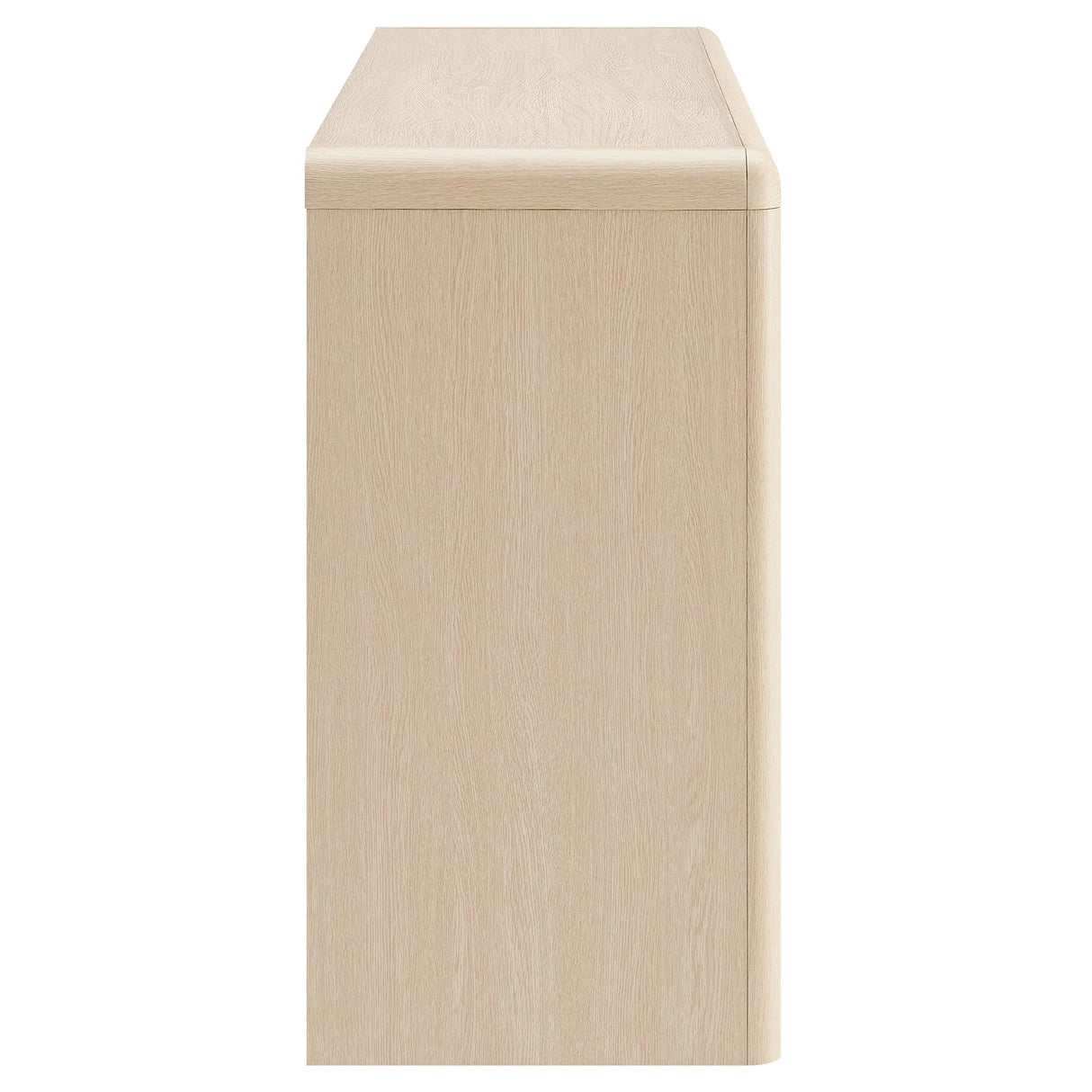 Modern Farmhouse 4-Door Glass Sideboard Storage Cabinet – Wood Grain 63 Inch