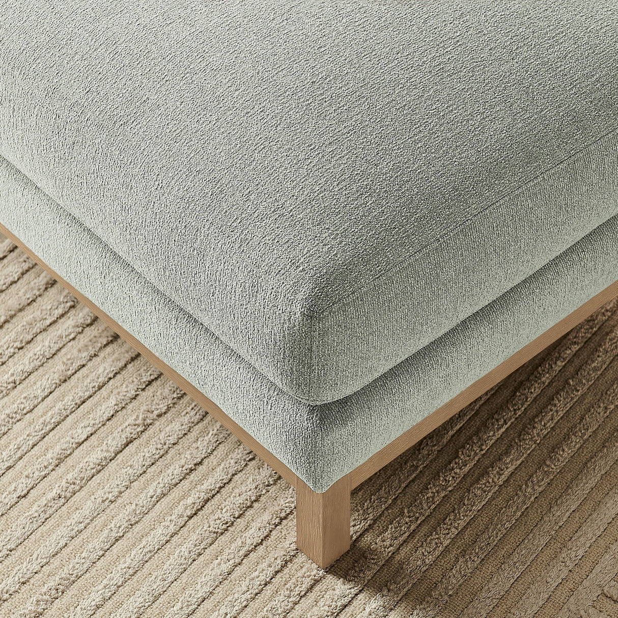 Rectangular Chenille Fabric Ottoman – Upholstered 36 Inch