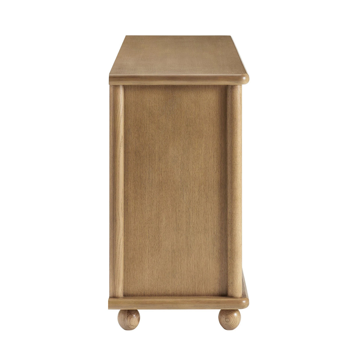 Seagrass Door Sideboard Storage Cabinet – Oak Wood 71 Inch