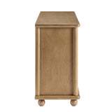 Seagrass Door Sideboard Storage Cabinet – Oak Wood 71 Inch