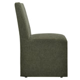 Linen-Blend Slipcovered Rolling Dining Side Chair