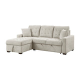 2-Piece Sectional with Left Chaise, Pull-out Bed and Hidden Storage
