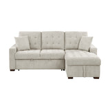 2-Piece Sectional with Right Chaise, Pull-out Bed and Hidden Storage