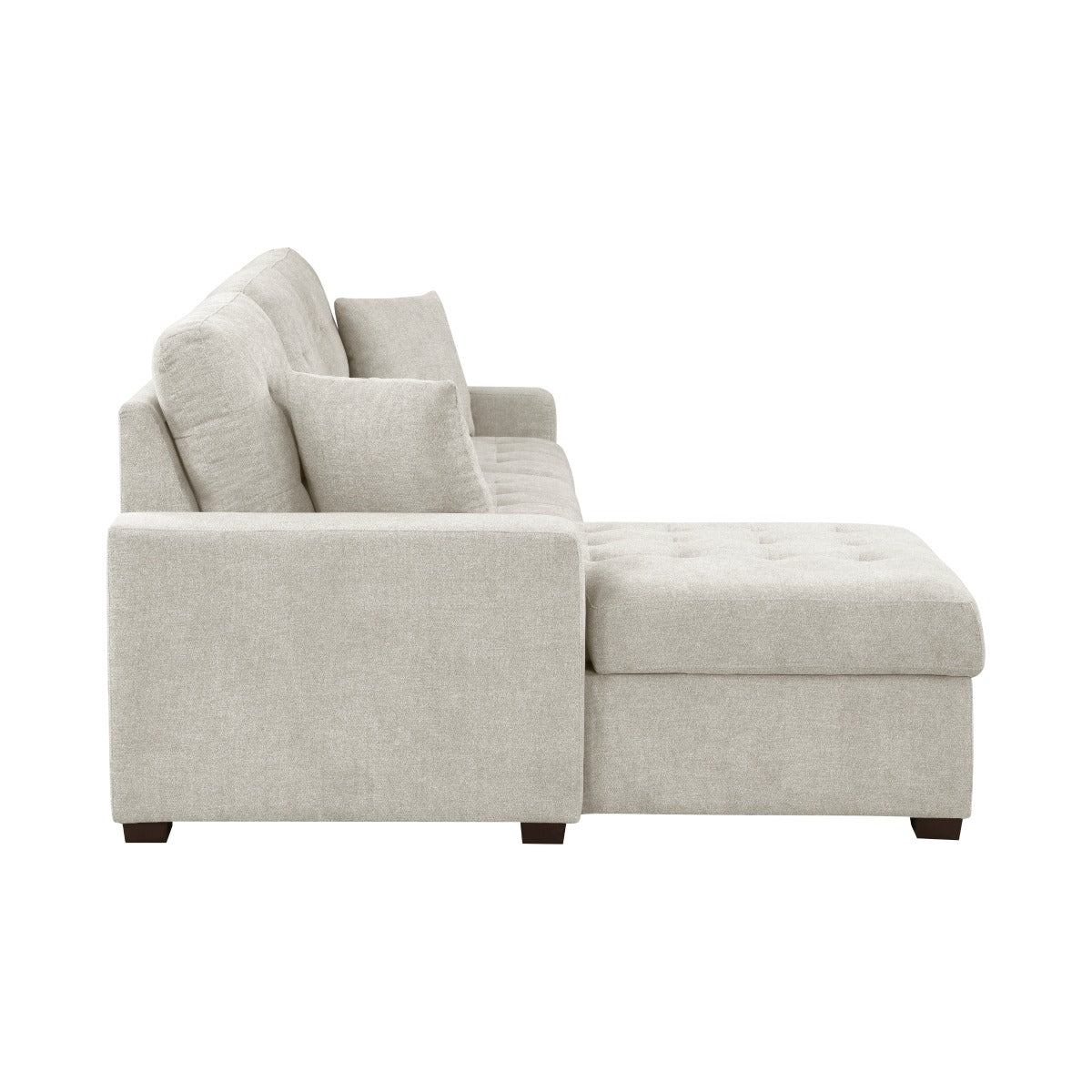 2-Piece Sectional with Left Chaise, Pull-out Bed and Hidden Storage
