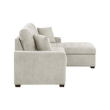 2-Piece Sectional with Right Chaise, Pull-out Bed and Hidden Storage
