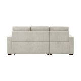 2-Piece Sectional with Left Chaise, Pull-out Bed and Hidden Storage