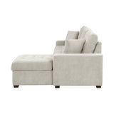 2-Piece Sectional with Right Chaise, Pull-out Bed and Hidden Storage