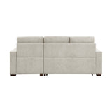 2-Piece Sectional with Right Chaise, Pull-out Bed and Hidden Storage