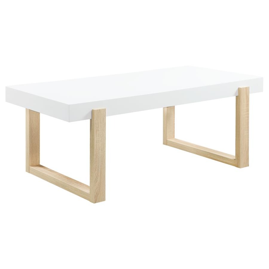 Pala White High-Gloss Rectangular Coffee Table