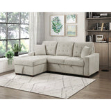 2-Piece Sectional with Left Chaise, Pull-out Bed and Hidden Storage