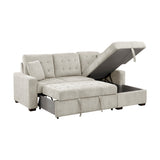 2-Piece Sectional with Right Chaise, Pull-out Bed and Hidden Storage