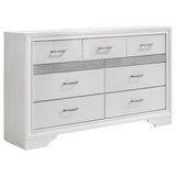Miranda White 9-Drawer Glam Dresser with Hidden Jewelry Drawer