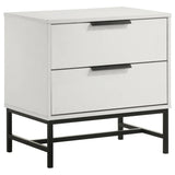 Sonora White 2-Drawer Contemporary Nightstand