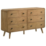 Robyn Light Ash 6-Drawer Mid-Century Modern Dresser