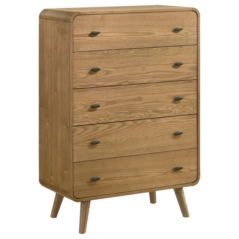 Robyn Light Ash 5-Drawer Mid-Century Chest