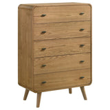 Robyn Light Ash 5-Drawer Mid-Century Chest