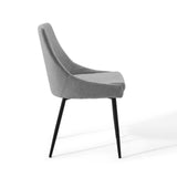 Upholstered Fabric Dining Chair Set with Tapered Metal Legs