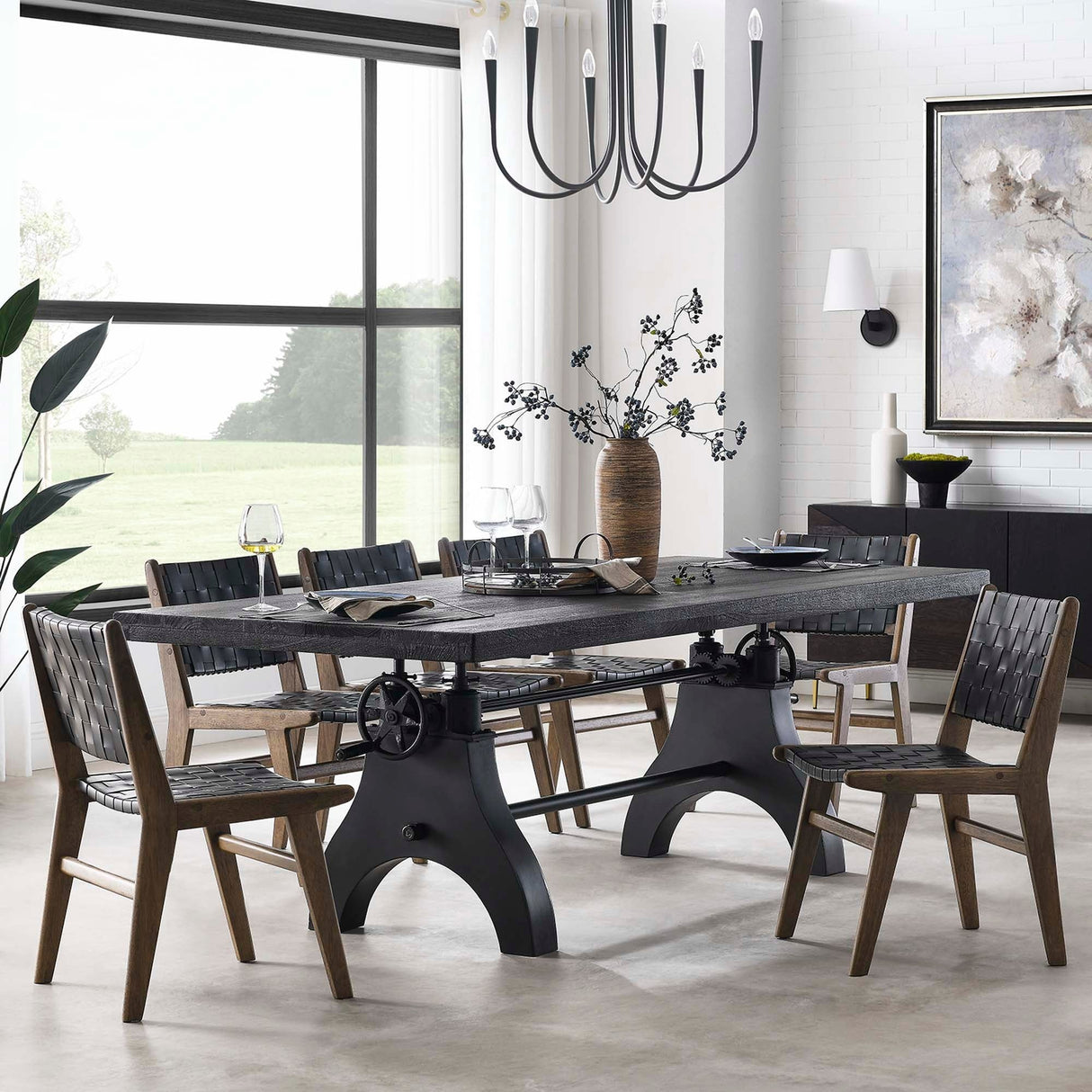 96 Inch Adjustable Height Solid Wood Dining and Conference Table