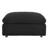 Contemporary Overstuffed Boucle Upholstered Ottoman – 40 Inch