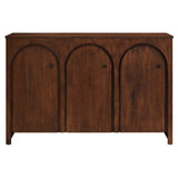 Modern 3-Door Arched Mango Wood Veneer Sideboard – 53 Inch
