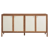 Modern Wood Grain Sideboard Storage Cabinet – Walnut 65 Inch