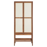 Walnut Wood Grain Tall Standing Storage Cabinet – 68 Inch