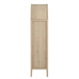 Modern Farmhouse Arched Tall Wood Storage Display Cabinet – Wood Grain 71 Inch