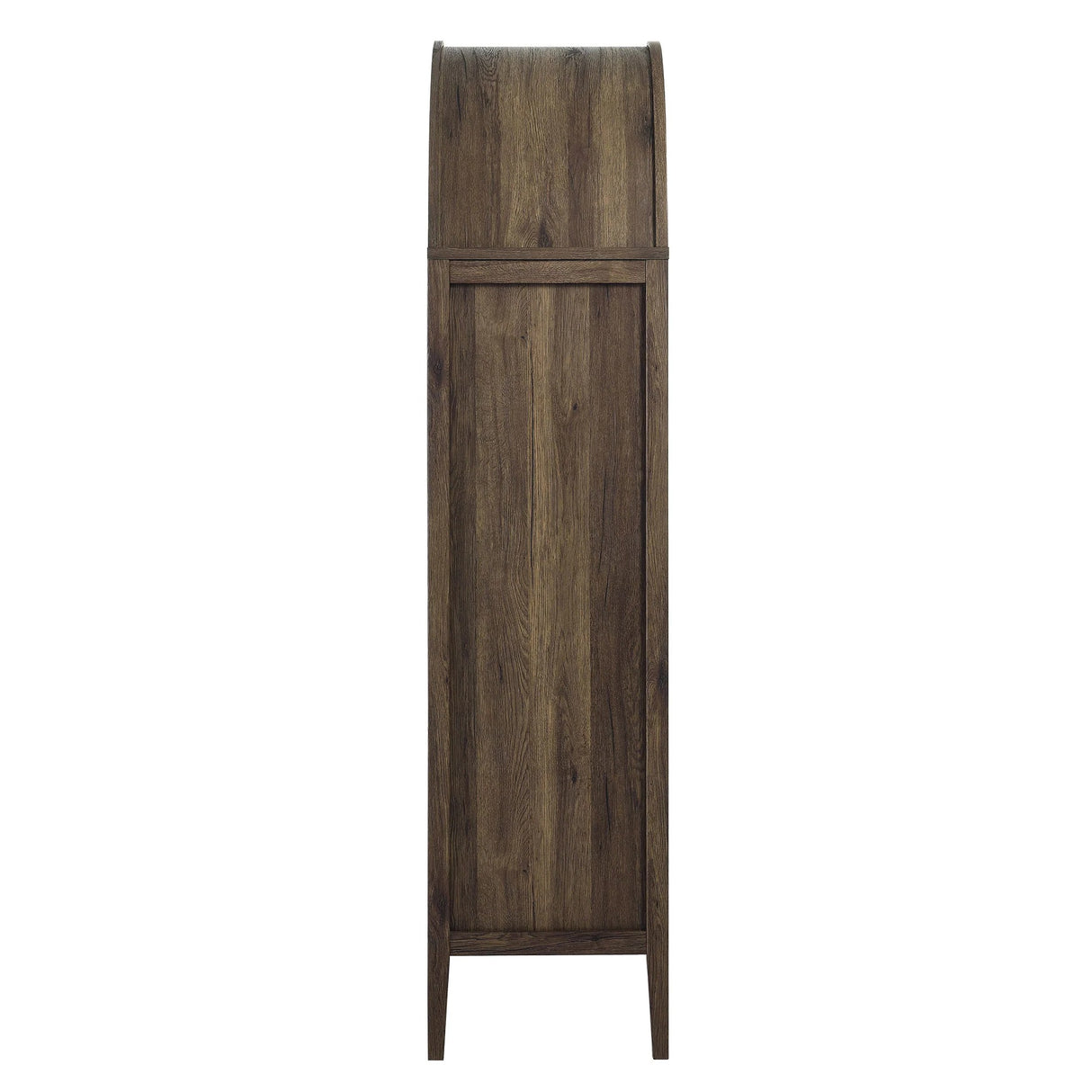 Modern Farmhouse Arched Tall Wood Storage Display Cabinet – Wood Grain 71 Inch