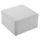 Square Woven Fabric Ottoman – Heathered Upholstered 28 Inch