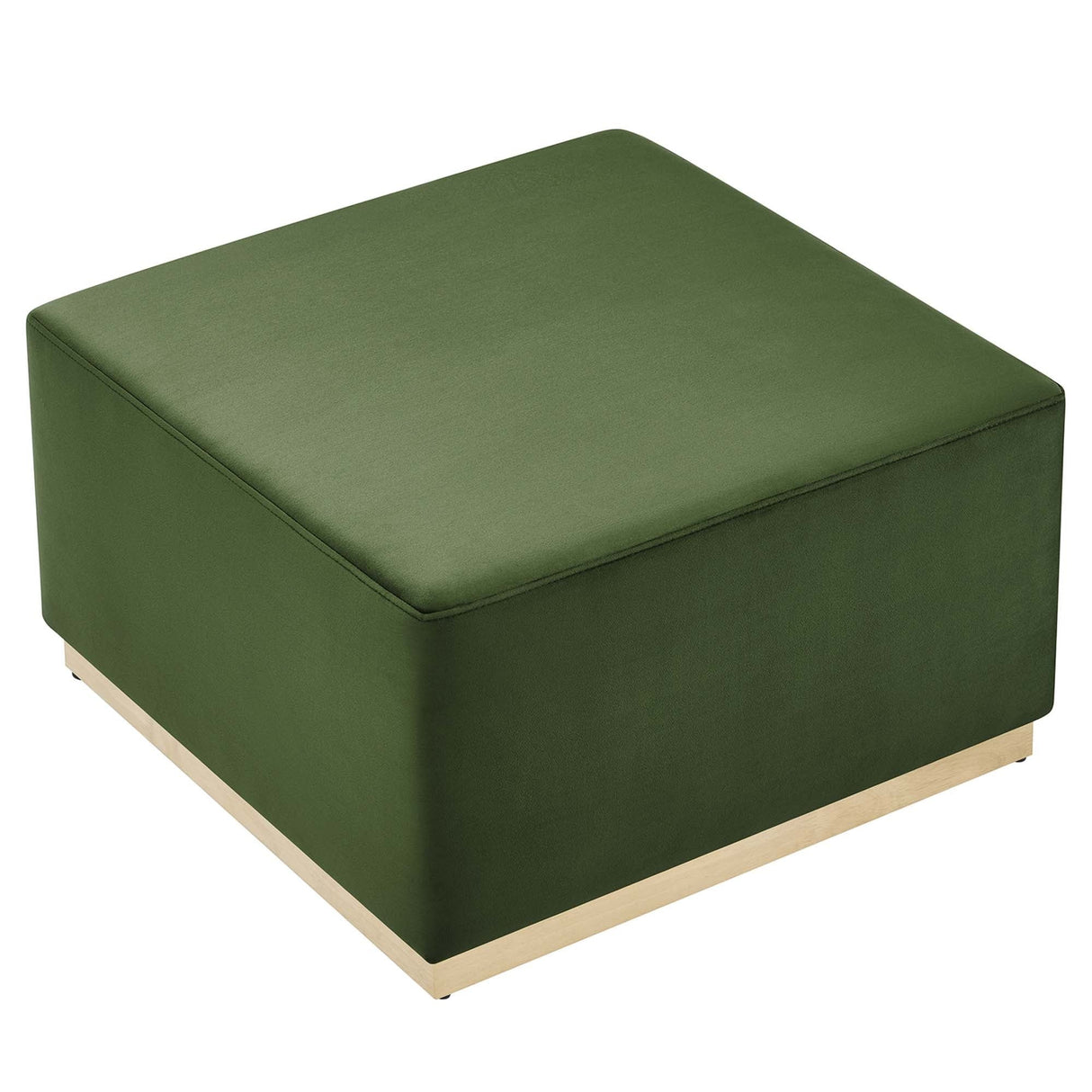 Square Velvet Upholstered Ottoman – Plinth Base 28 Inch