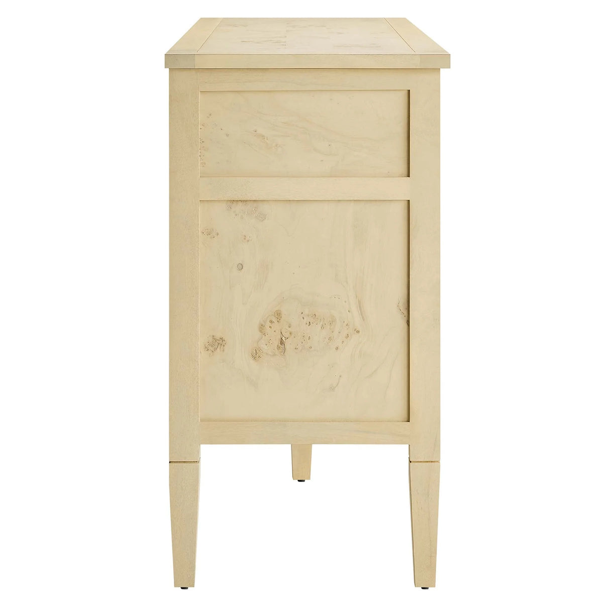 Burl Wood Sideboard Storage Cabinet with Drawers – Wood Finish 62 Inch