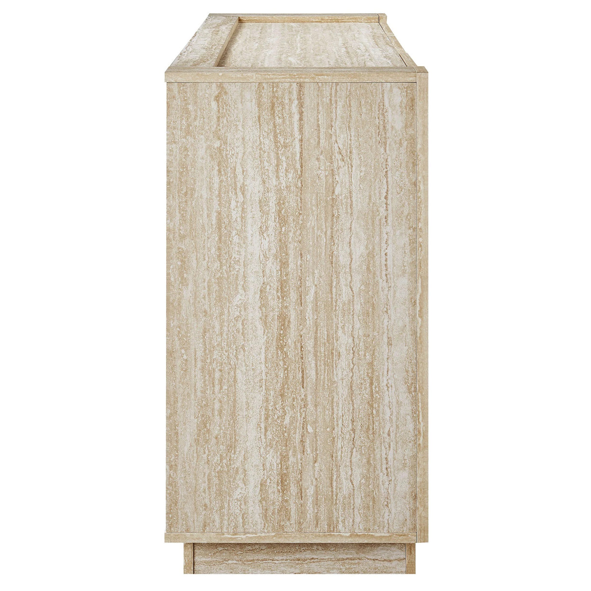 Modern Travertine Texture 3-Door Sideboard – Travertine 59 Inch
