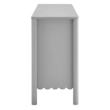 Modern Scalloped 4-Door Storage Sideboard – White 66 Inch