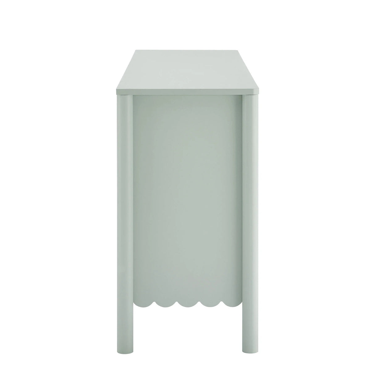 Modern Scalloped 4-Door Storage Sideboard – White 66 Inch