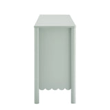 Modern Scalloped 4-Door Storage Sideboard – White 66 Inch