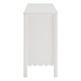 Modern Scalloped 4-Door Storage Sideboard – White 66 Inch