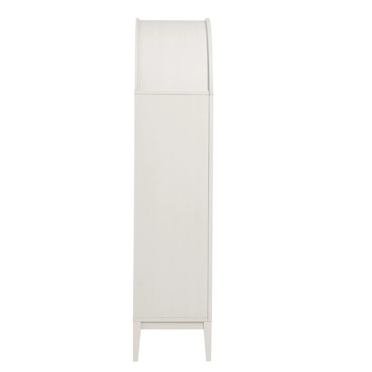 Modern Farmhouse Arched Tall Wood Storage Display Cabinet – Wood Grain 74 Inch