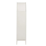Modern Farmhouse Arched Tall Wood Storage Display Cabinet – Wood Grain 74 Inch