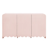 Fluted Scalloped Sideboard Storage Cabinet – Wood Finish 56 Inch