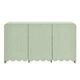 Fluted Scalloped Sideboard Storage Cabinet – Wood Finish 56 Inch