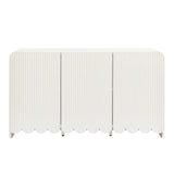 Fluted Scalloped Sideboard Storage Cabinet – Wood Finish 56 Inch