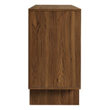Carved Geometric 4 Door Sideboard – Walnut 59 Inch