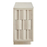 Woven Pattern Sideboard Storage Cabinet – Wood Finish 71 Inch