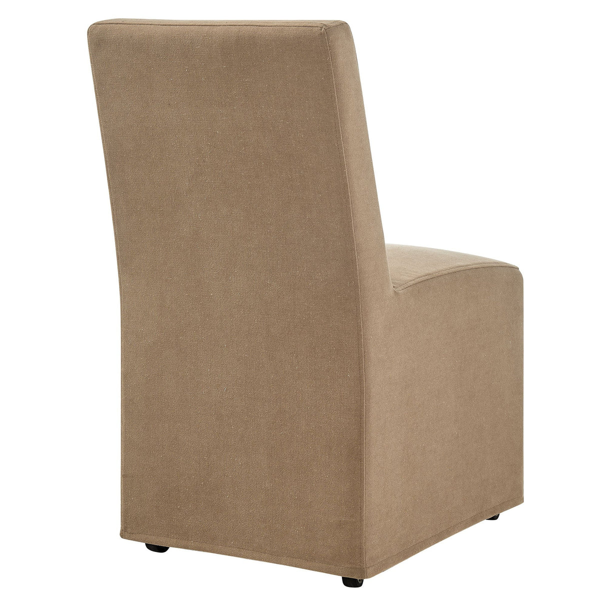 Linen-Blend Slipcovered Rolling Dining Side Chair