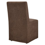 Linen-Blend Slipcovered Rolling Dining Side Chair