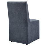 Linen-Blend Slipcovered Rolling Dining Side Chair