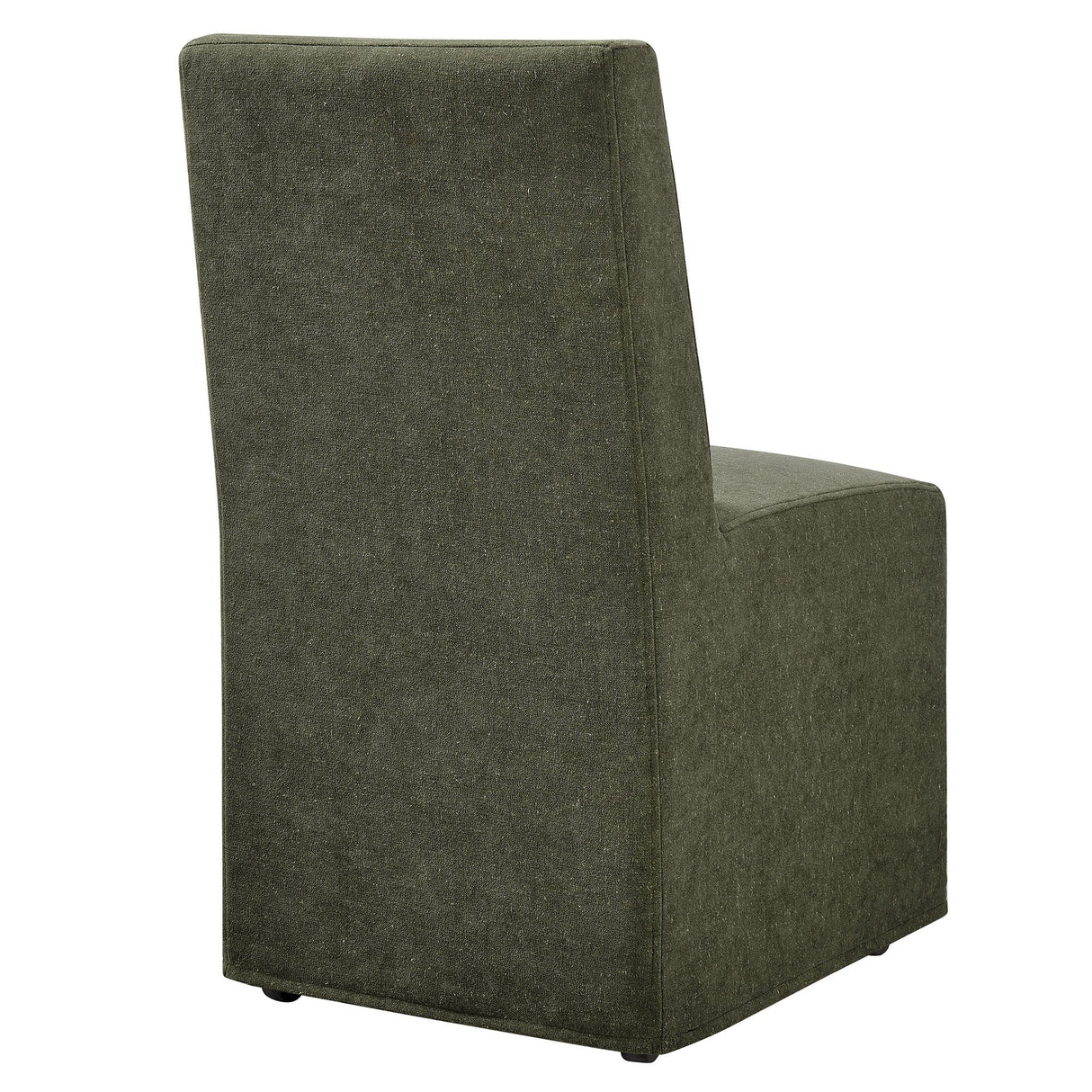 Linen-Blend Slipcovered Rolling Dining Side Chair