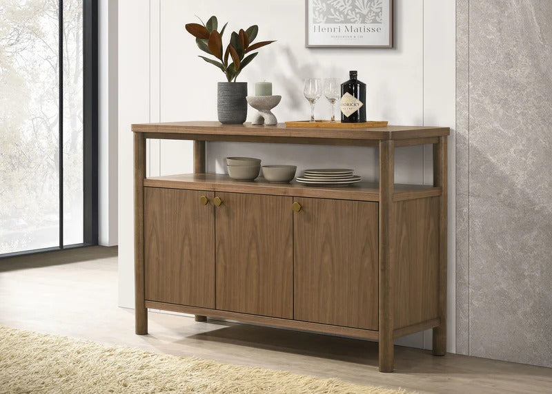 Crestmore Walnut Dining Sideboard Cabinet with Storage