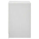 Miranda White 3-Drawer Glam Nightstand with Hidden Storage