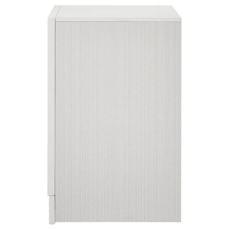 Miranda White 3-Drawer Glam Nightstand with Hidden Storage